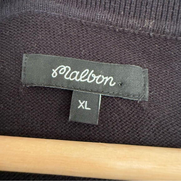 MALBON MEN'S FRYE LONG SLEEVE KNIT POLO - black - Picture 5 of 8